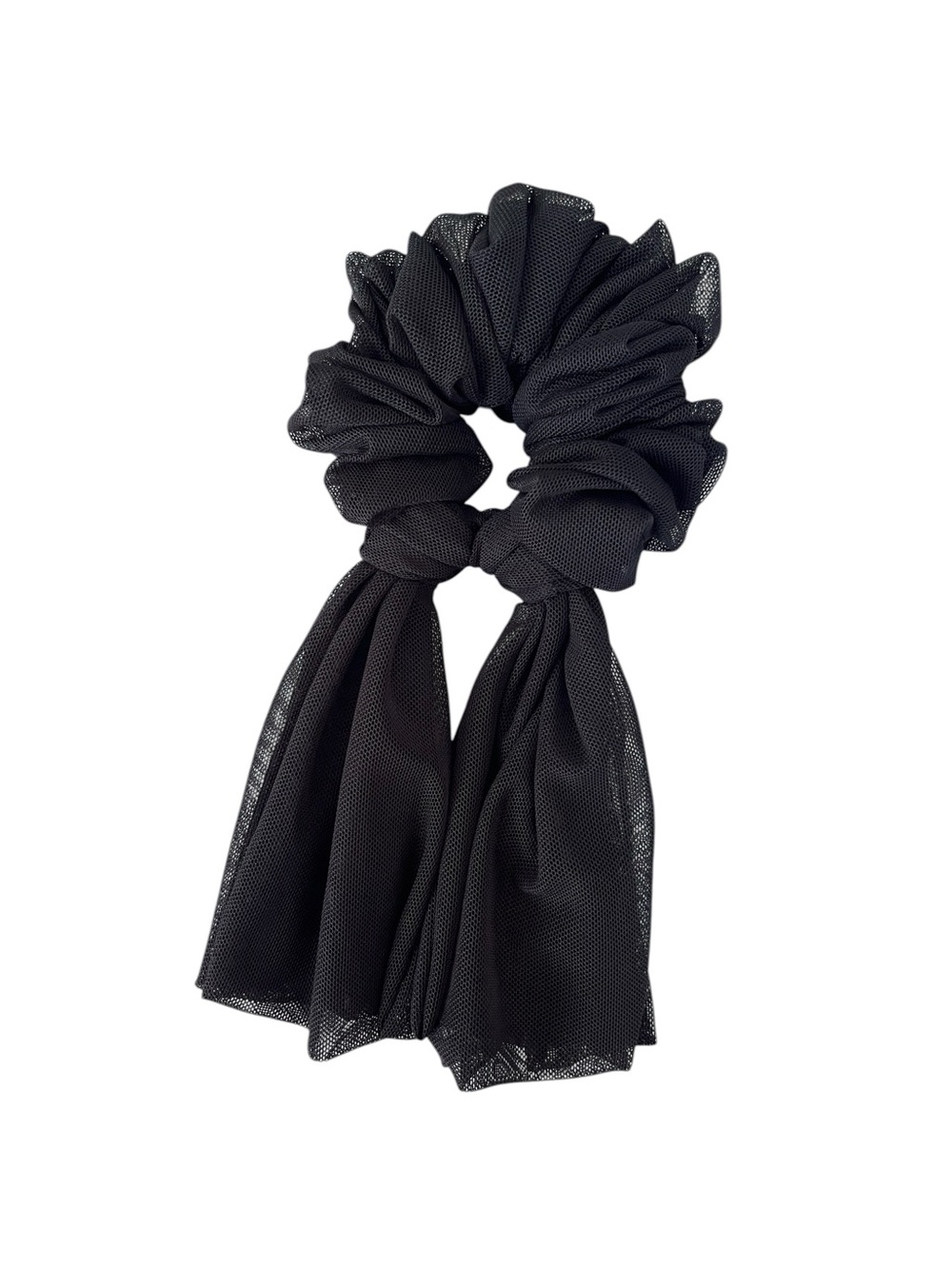 Black Scarf Scrunchie Hair Tie